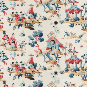Luang Print Blue/Red by Brunschwig & Fils Fabric