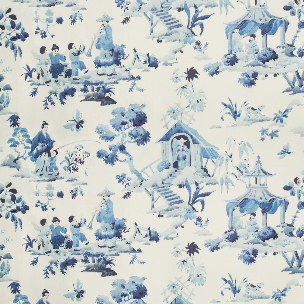 Luang Print Porcelain by Brunschwig & Fils Fabric Brunschwig & Fils Fabric Luang Print PorcelainFabric SUMMER PALACE LINEN - 52%;COTTON - 48% Switzerland </p><p>Repeat: H: 20.87, V: 13 53.94 - Fabric Carolina -