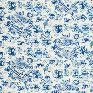Ming Dragon Print Ivory by Brunschwig & Fils Fabric