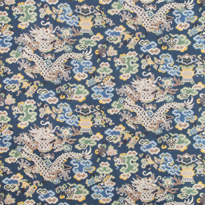 Ming Dragon Print Lapis by Brunschwig & Fils Fabric