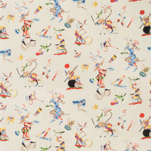 Cirque Chinois Print Red by Brunschwig & Fils Fabric