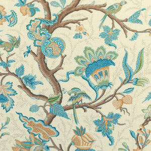 Louverne Print Aqua by Brunschwig & Fils Fabric