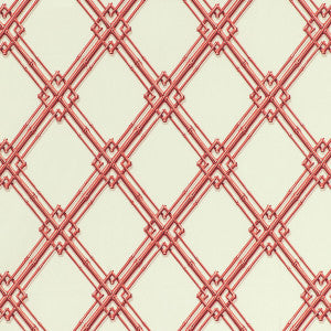 Le Bambou Print Red by Brunschwig & Fils Fabric