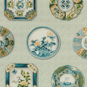 Bonchamp Print Aqua by Brunschwig & Fils Fabric