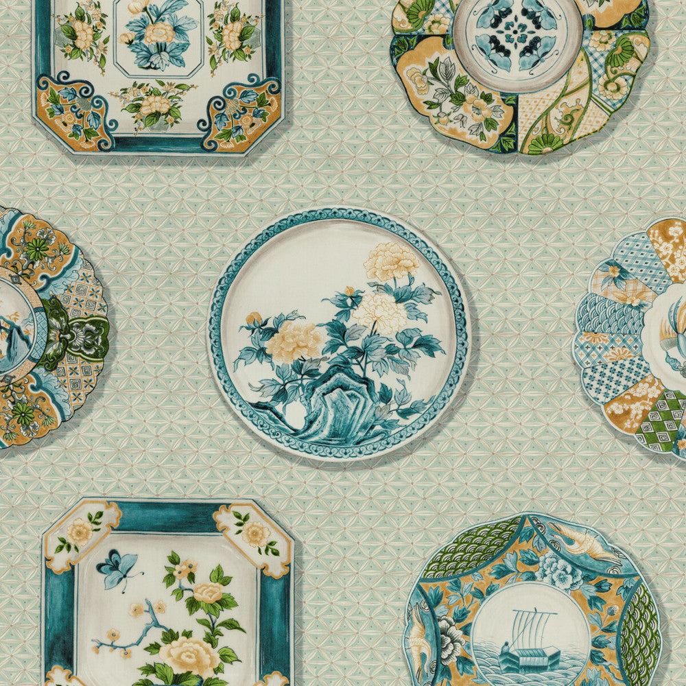 Bonchamp Print Aqua by Brunschwig & Fils Fabric Brunschwig & Fils Fabric Bonchamp Print AquaFabric LOUVERNE COTTON - 100% Italy </p><p>Repeat: H: 55.11, V: 46.45 55.11 - Fabric Carolina -