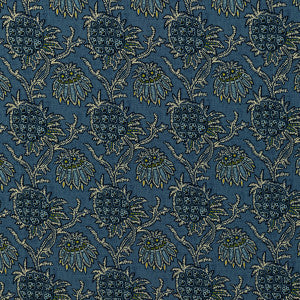 Brassac Print Indigo by Brunschwig & Fils Fabric