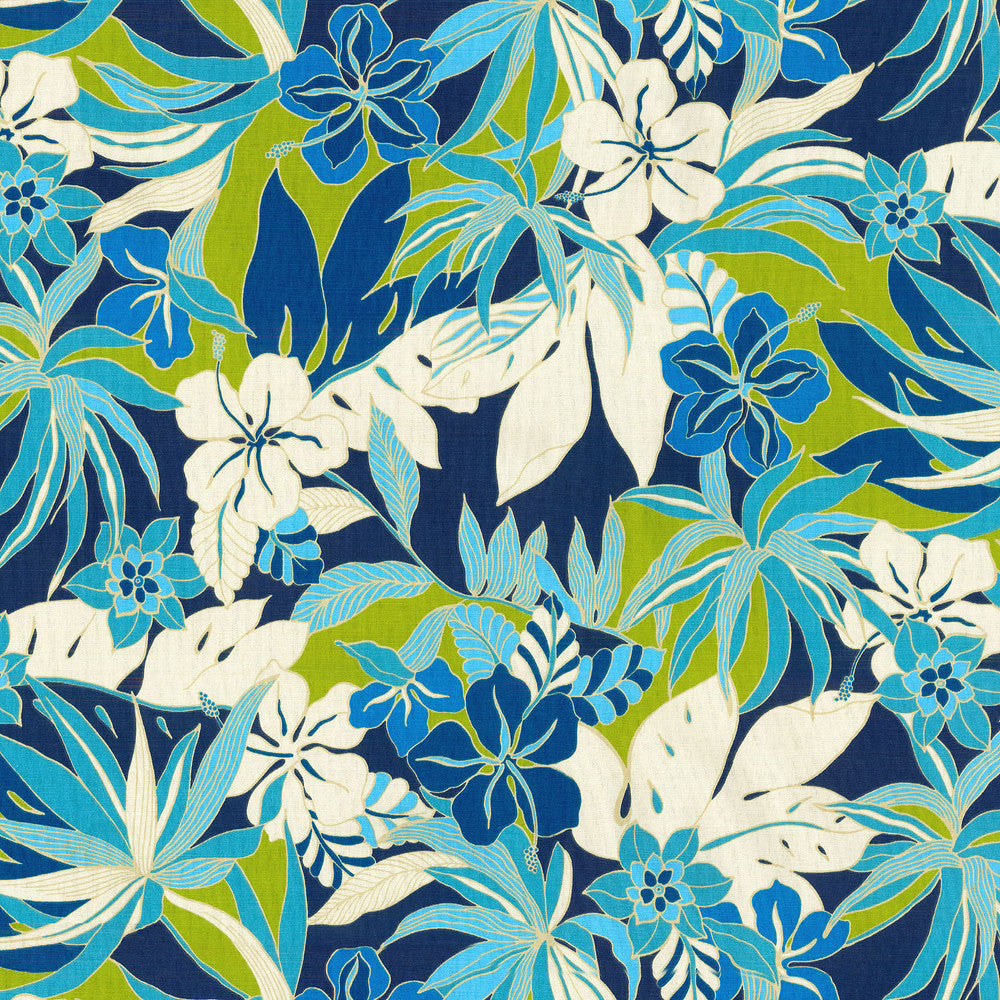 Hibiscus Glow CARIBBEAN 802070 by Tommy Bahama Home Fabric - 100% Cotton USA 51000 Horizontal: 27 and Vertical: 27 54 - Fabric Carolina -