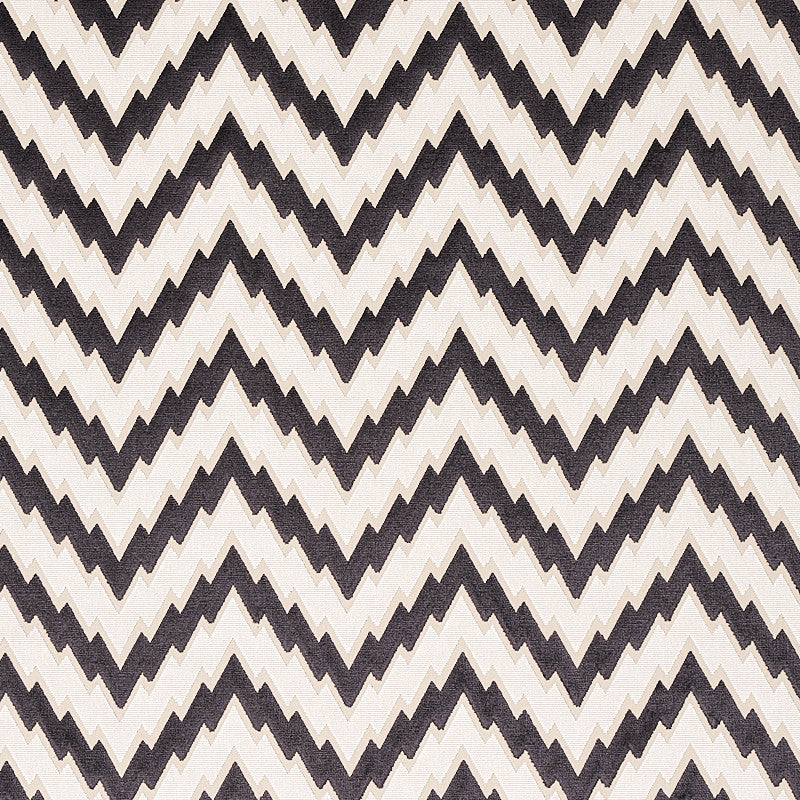 Florentine Chevron Velvet Black 80220 by Schumacher Fabric Schumacher Fabric Florentine Chevron Velvet Black 80220Fabric VISCOSE 83% BELGIUM </p><p>Repeat: H: HORZ. 6 3/5" (17CM), V: VERT. 3" (8CM) 54.3333 - Fabric Carolina -