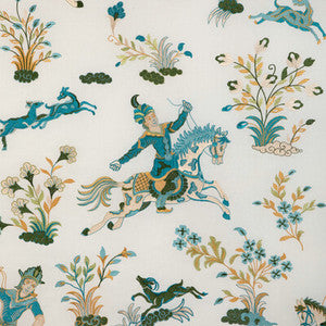Nayan Emb Aqua/Leaf 8023120.353.0 by Brunschwig & Fils Fabric