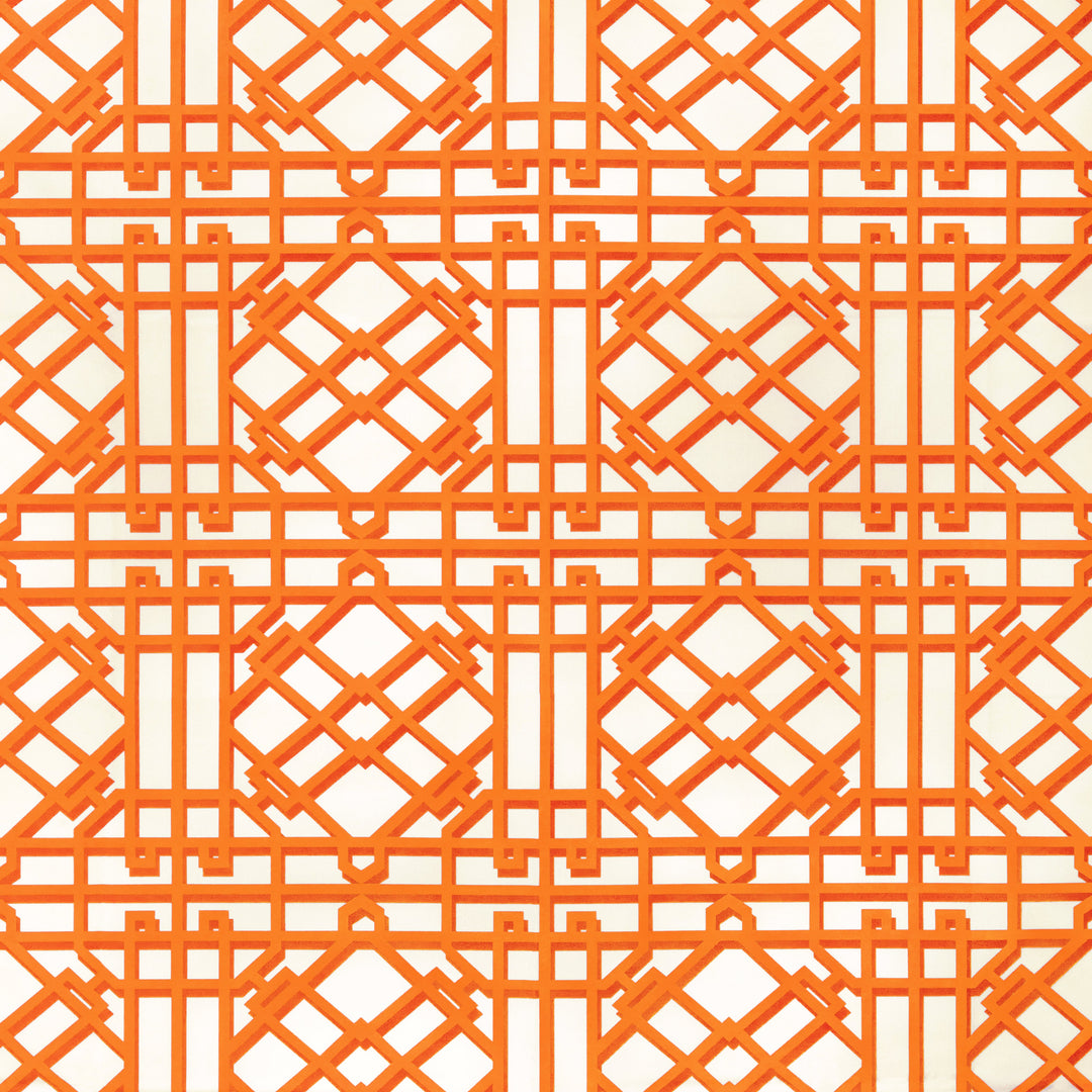 Pavilion Trellis - Orange By Brunschwig & Fils Fabric