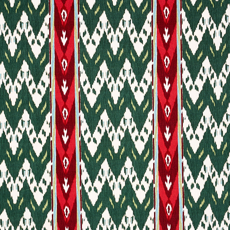 Samar Ikat Velvet Green 80241 by Schumacher Fabric Schumacher Fabric Samar Ikat Velvet Green 80241Fabric COTTON 90% THAILAND </p><p>Repeat: H: HORZ. 13 1/2" (34CM), V: VERT. 6 5/8" (17CM) 55.5 - Fabric Carolina -
