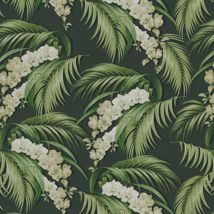 Orchid Haven Caviar 802580 by Tommy Bahama Home Fabric - 100% Cotton digital print PERU 18000 Horizontal: 27 and Vertical: 27 54 - Fabric Carolina -