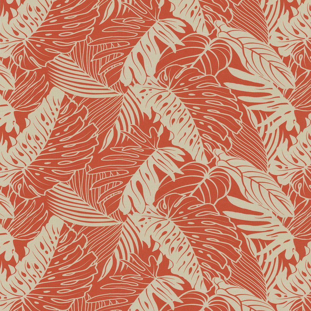 Tbo Leaf Reef Tangerine 802671 by Tommy Bahama Home Fabric - 100% Spun Polyester PAKISTAN 51000 Horizontal: 27 and Vertical: 18 54 - Fabric Carolina -