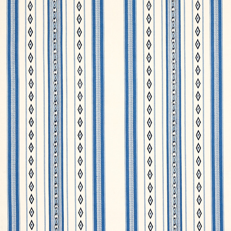 Dakota Stripe Blue 80271 by Schumacher Fabric WORLD VIEW II COTTON 87% POLYESTER 13% INDIA </p><p>Repeat: Horizontal: 17 5/8" (45CM) and Vertical: 2" (5CM) 53 - Fabric Carolina -