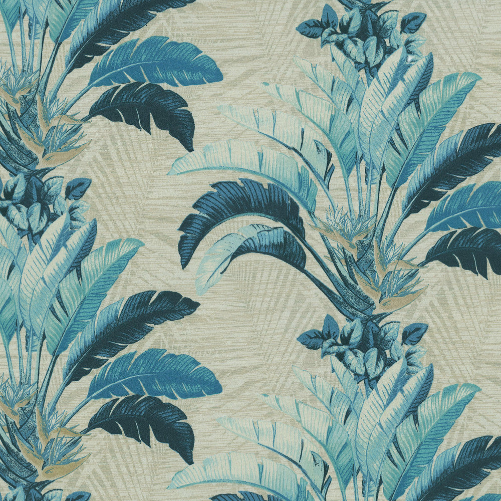 Tbo Banana Leaves Azul 802721 by Tommy Bahama Home Fabric - 100% Polyester PAKISTAN 15000 Horizontal: 13.5 and Vertical: 12.625 55 - Fabric Carolina -