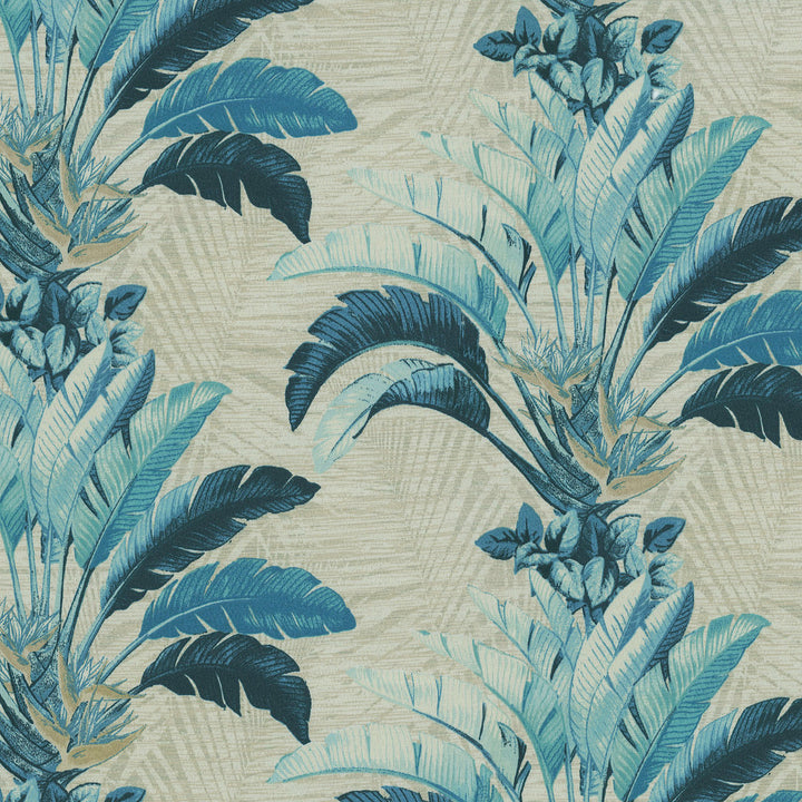 Tbo Banana Leaves Azul 802721 by Tommy Bahama Home Fabric - 100%Polyester PAKISTAN 15000 Horizontal: 13.5 and Vertical: 12.625 55 - Fabric Carolina -