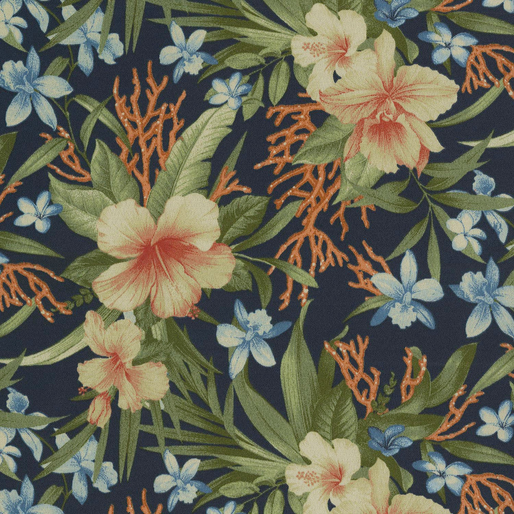 Tbo Fleur Le Mar Ink 802752 by Tommy Bahama Home Fabric 100% Polyester Pakistan 33000 Horizontal: 13.5 and Vertical: 12.75 54 - Fabric Carolina -