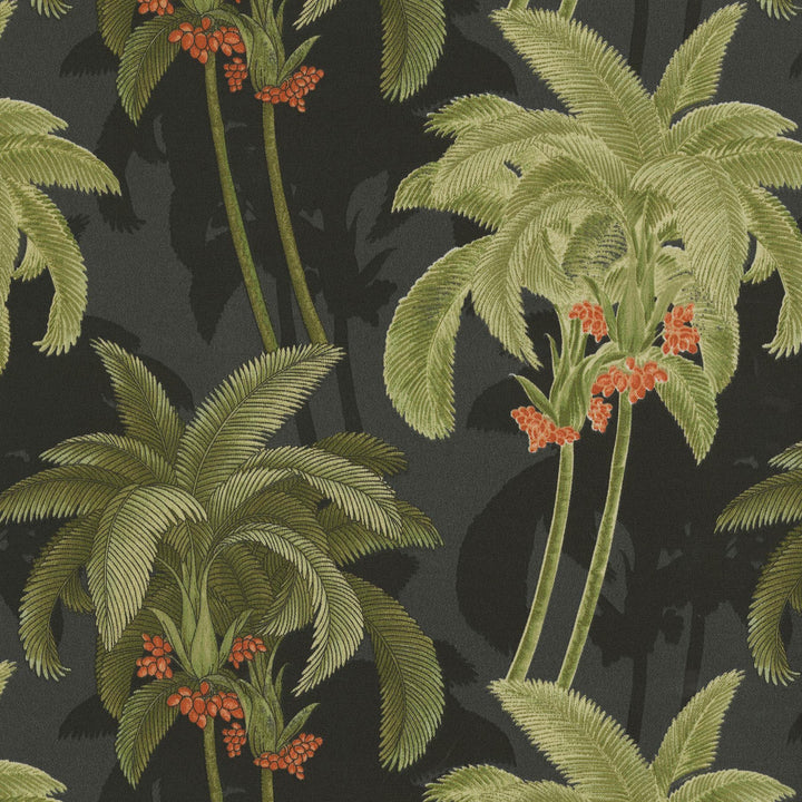 Tbo Shadow Palms Ebony 802762 by Tommy Bahama Home Fabric - 100% Polyester PAKISTAN Horizontal: 13.5 and Vertical: 12.63 55 - Fabric Carolina -