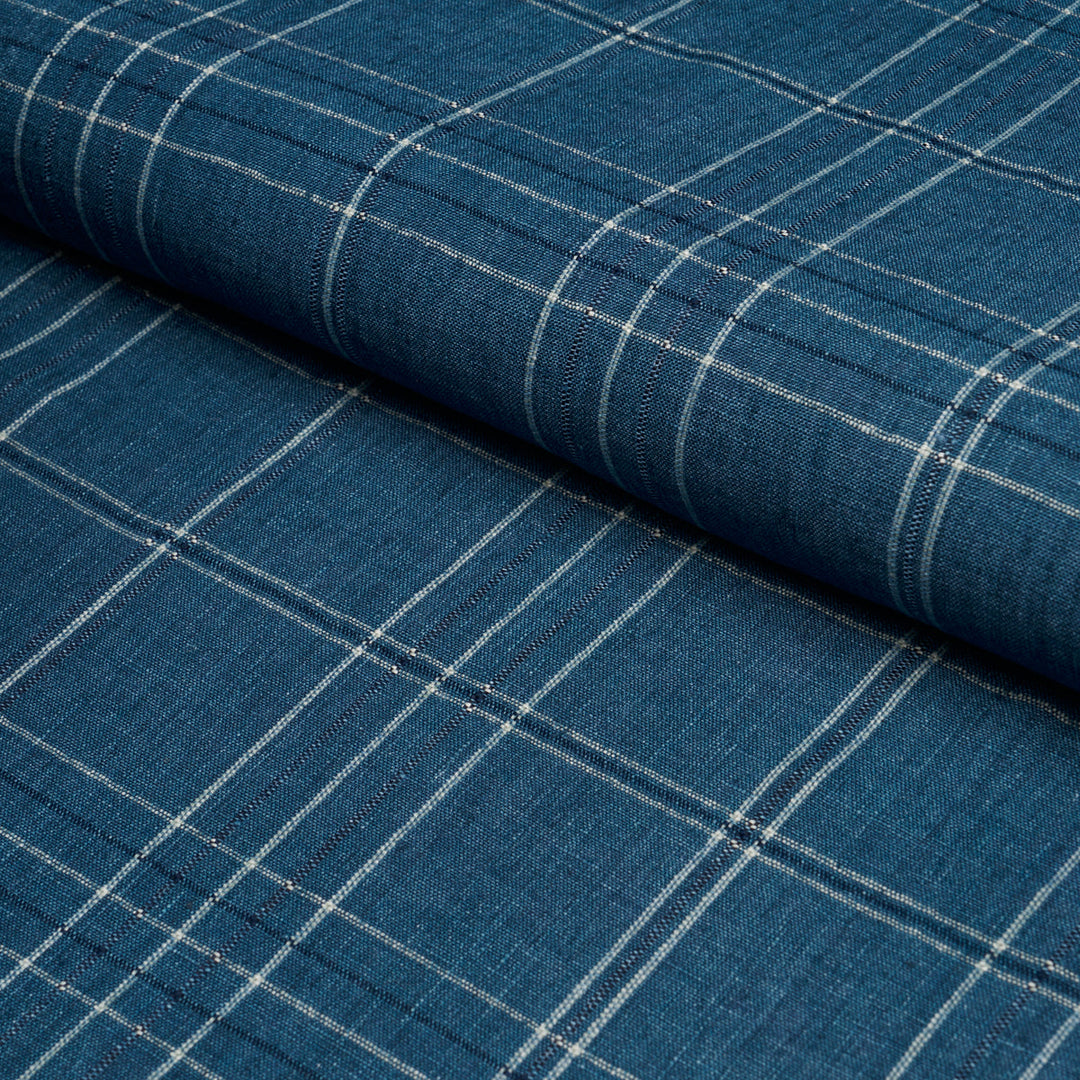 Nils Plaid Linen - Denim by Schumacher Fabric