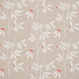 Lilla Embroidery Ivory On Neutral 80431 by Schumacher Fabric