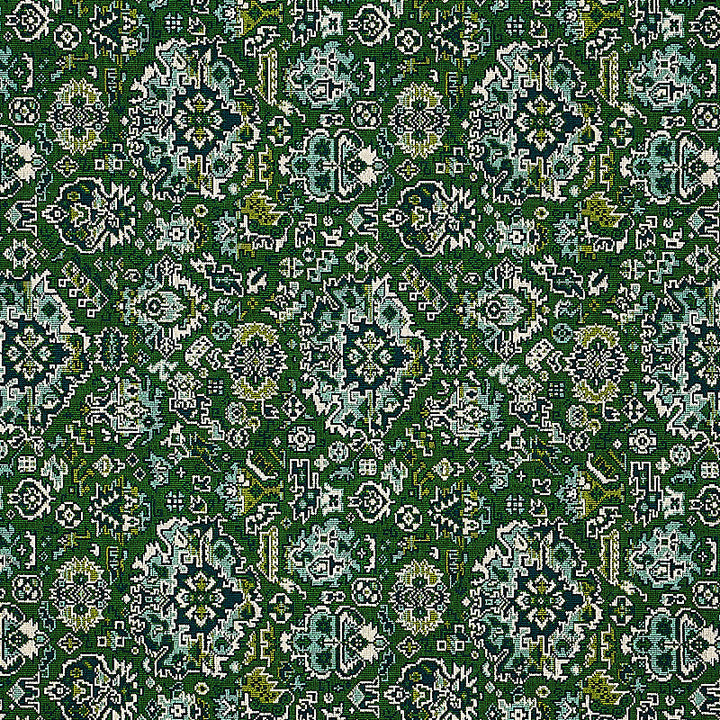 Pallay Epingle Emerald 80620 by Schumacher Fabric Schumacher Fabric Pallay Epingle Emerald 80620Fabric COTTON 91% BELGIUM </p><p>Repeat: H: HORZ. 13 2/5" (34CM), V: VERT. 18 8/9" (48CM) 53.5 - Fabric Carolina -