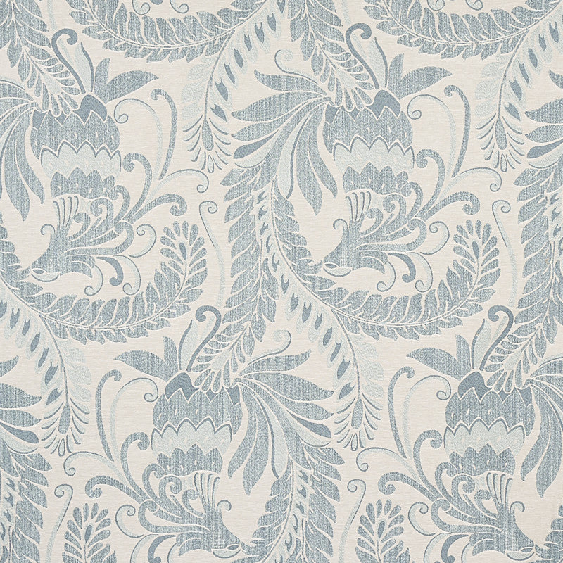 Orley Blue On Light Blue 80641 by Schumacher Fabric Schumacher Fabric Orley Blue On Light Blue 80641Fabric COTTON 40% ITALY </p><p>Repeat: H: HORZ. 27 1/2" (70CM), V: VERT. 54 3/4" (139CM) 55.125 - Fabric Carolina -