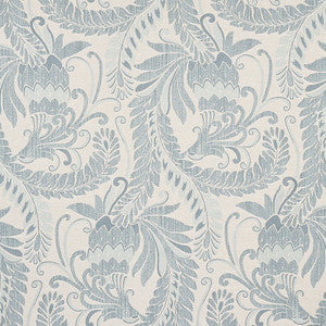 Orley Blue On Light Blue 80641 by Schumacher Fabric