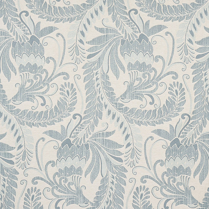 Orley Blue On Light Blue 80641 by Schumacher Fabric Schumacher Fabric Orley Blue On Light Blue 80641Fabric COTTON 40% ITALY </p><p>Repeat: H: HORZ. 27 1/2" (70CM), V: VERT. 54 3/4" (139CM) 55.125 - Fabric Carolina -