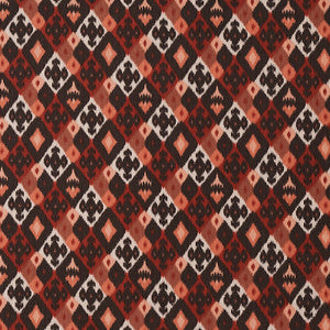 Sasha Diamond Ikat Terracotta 80660 by Schumacher Fabric