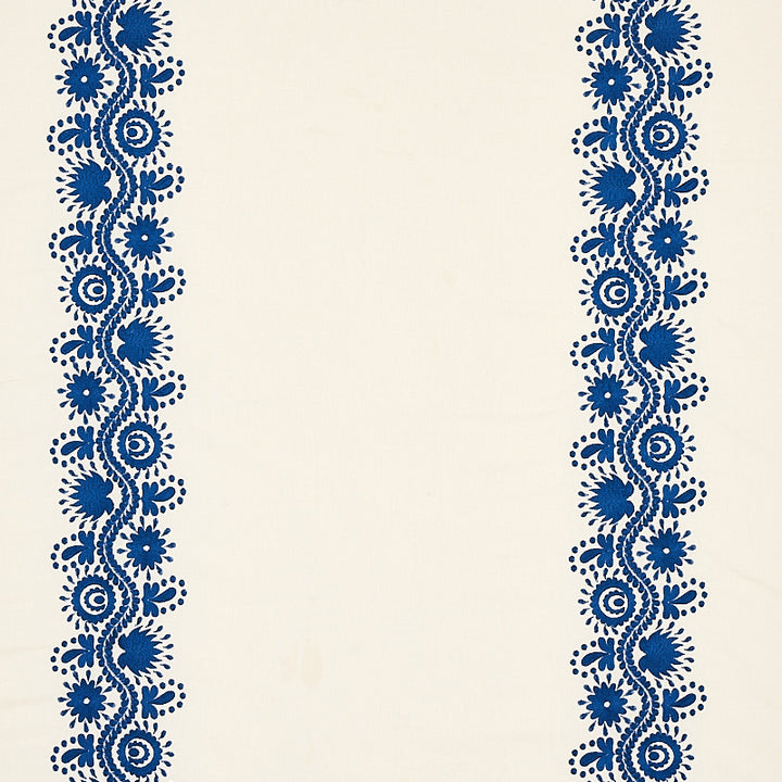 Theodora Embroidery Blue 80741 by Schumacher Fabric Schumacher Fabric Theodora Embroidery Blue 80741Fabric LINEN 50% INDIA </p><p>Repeat: H: HORZ. 25 3/5" (65CM), V: VERT. 51" (130CM) 51 - Fabric Carolina -