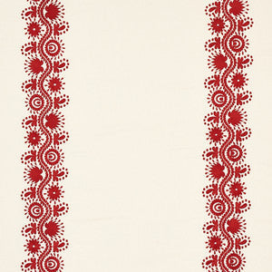 Theodora Embroidery Red 80742 by Schumacher Fabric