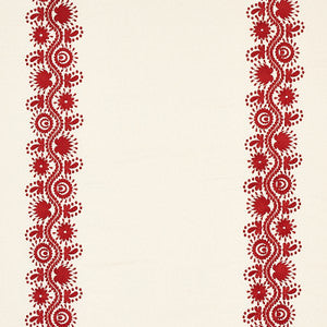 Theodora Embroidery Red 80742 by Schumacher Fabric