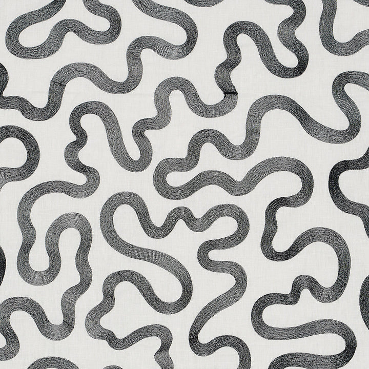 Riley Embroidery Black On Ivory 80791 by Schumacher Fabric Schumacher Fabric Riley Embroidery Black On Ivory 80791Fabric LINEN 90% INDIA </p><p>Repeat: H: , V: 52" (132CM) - Fabric Carolina -