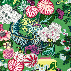 Chiang Mai Dragon Velvet Jade 81171 by Schumacher Fabric