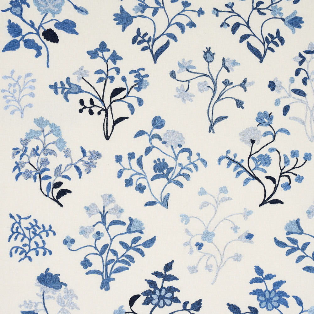 Raleigh Embroidery Cornflower 81431 by Schumacher Fabric Schumacher Fabric Raleigh Embroidery Cornflower 81431Fabric LINEN 29% INDIA </p><p>Repeat: H: HORZ. 51 1/5" (130CM), V: VERT. 39 2/5" (100CM) 51 1/5" (130CM) - Fabric Carolina -