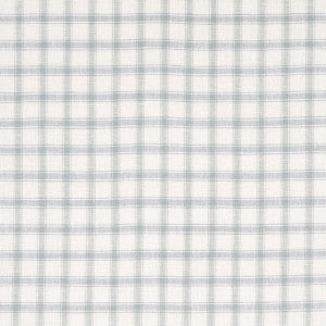 Crawford Linen Check Jasper Blue 81450 by Schumacher Fabric