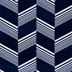 Jessie Cut Velvet Navy & White 81571 by Schumacher Fabric