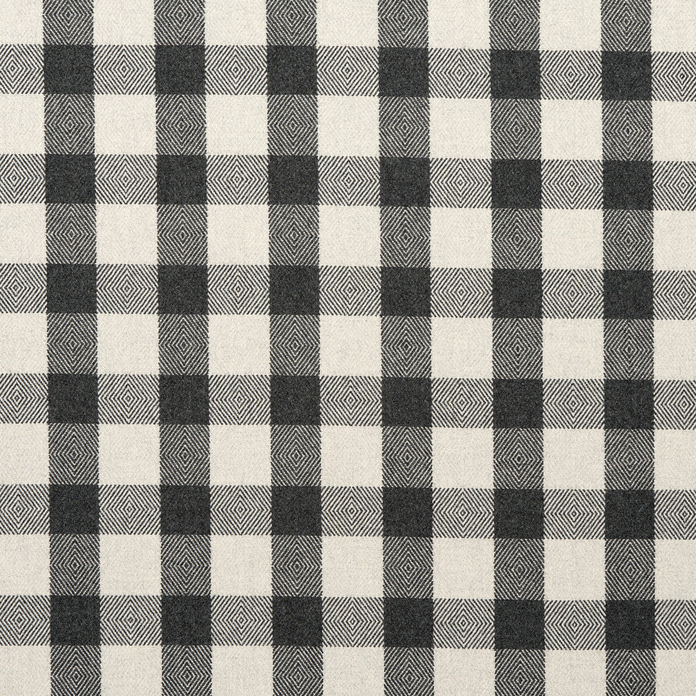 Galt Wool Check Charcoal 81612 by Schumacher Fabric Schumacher Fabric Galt Wool Check Charcoal 81612Fabric WOOL 100% ITALY </p><p>Repeat: H: HORZ. 3 1/2" (9CM), V: VERT. 3 1/2" (9CM) 57" (145CM) - Fabric Carolina -