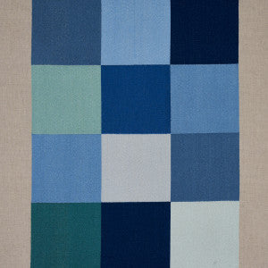 Embroidered Tile Blue 81831 by Schumacher Fabric