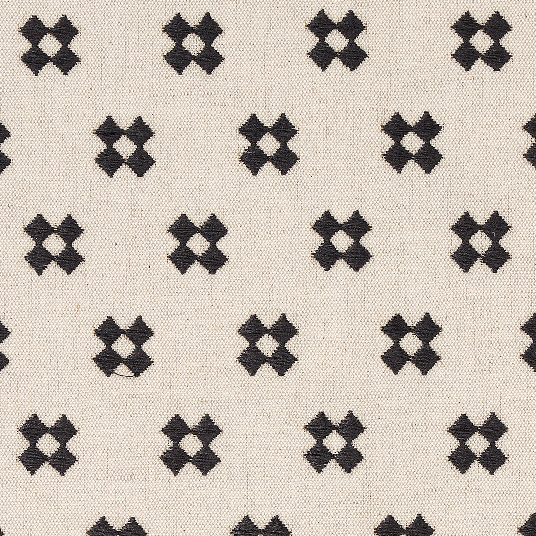 Thandie Embroidery - Carbon On Natural by Schumacher Fabric