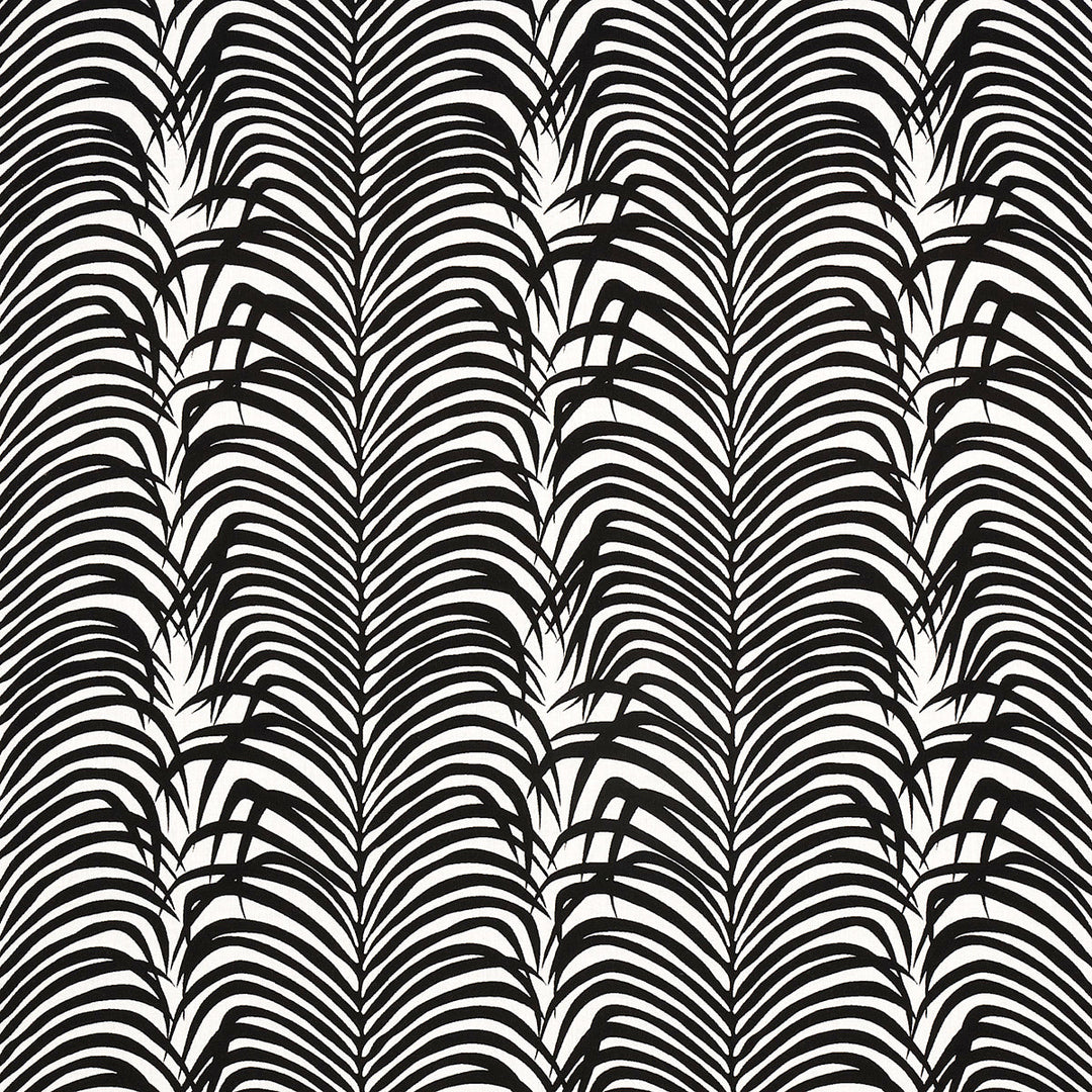 Zebra Palm Indoor/Outdoor - Black by Schumacher Fabric