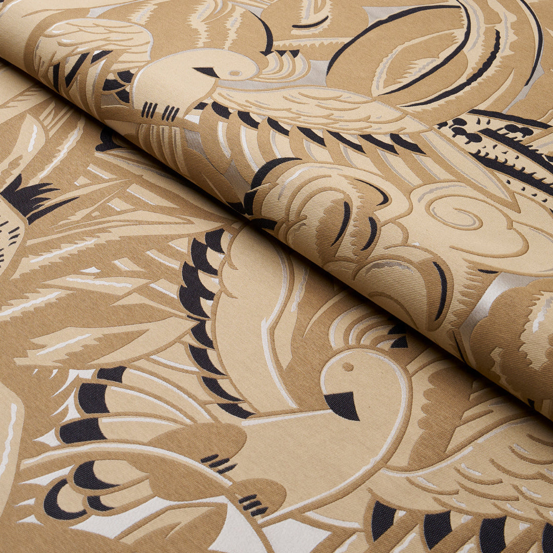 Parrots Moderne - Sandstone by Schumacher Fabric