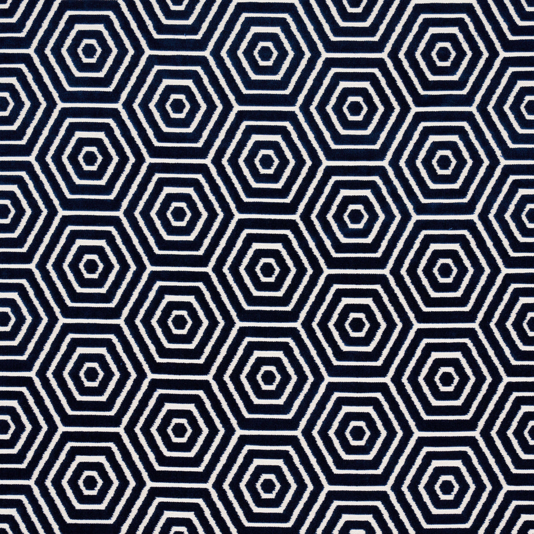 Bees Knees Cut Velvet - Navy by Schumacher Fabric