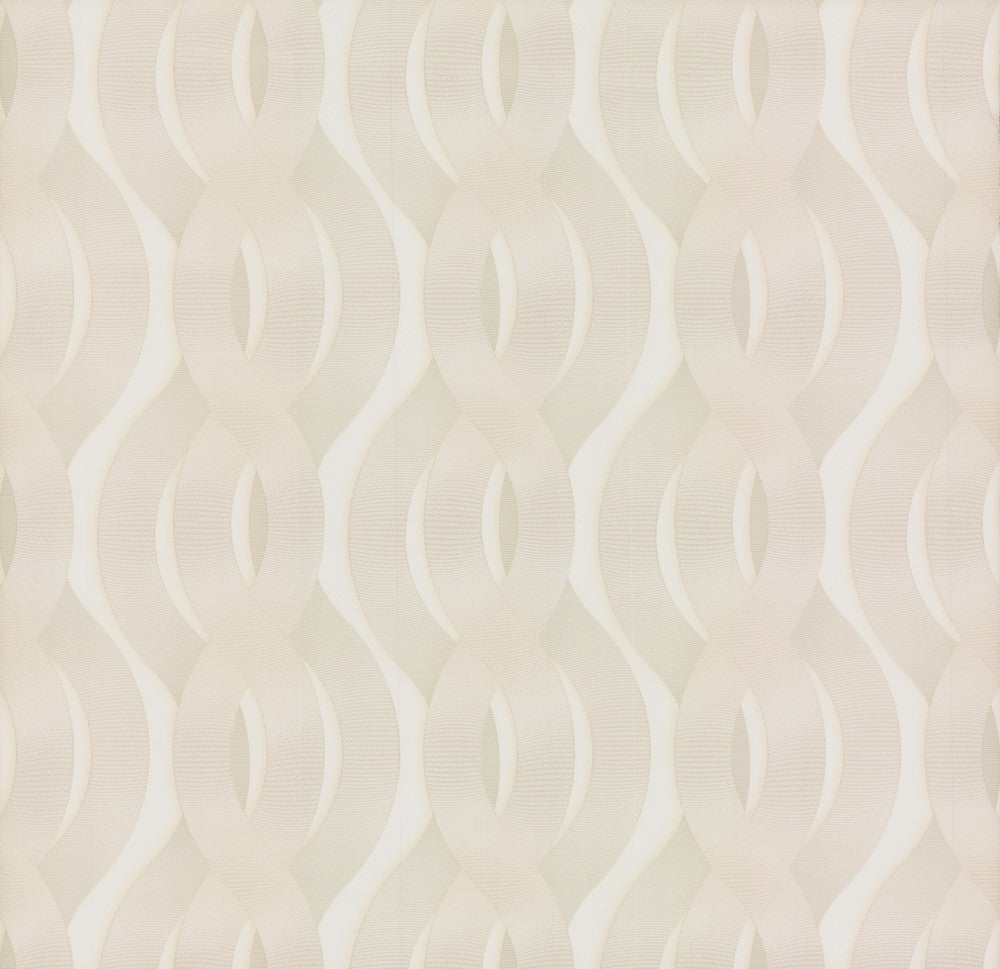 Nexus White & Cream Metallic Wallpaper by York Wallcoverings Urban Oasis Covers about 79.2 square feet 27.56-in by 34.5-ft long roll Unpasted 12.5 - Fabric Carolina -