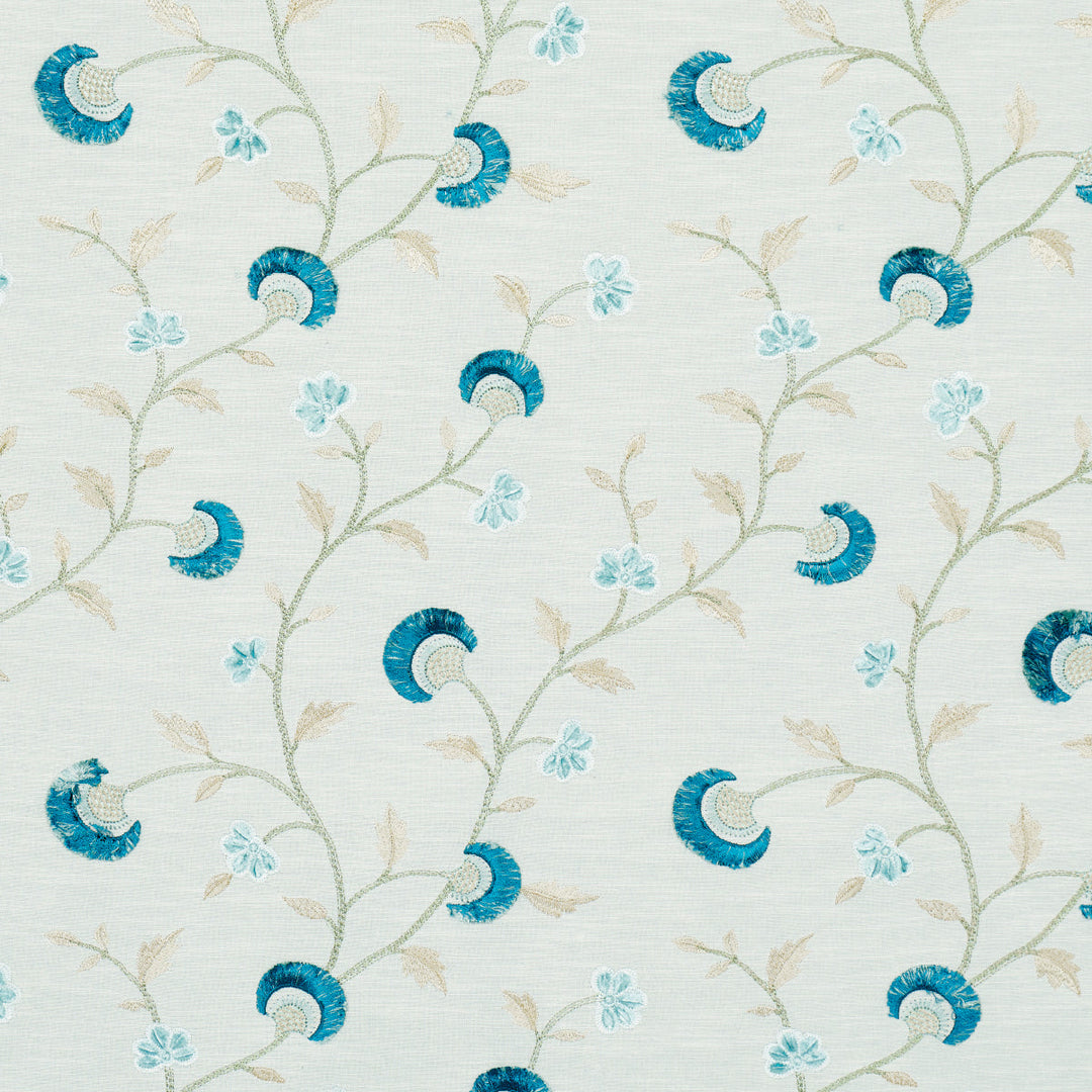 Iyla Embroidery - Mineral & Teal by Schumacher Fabric