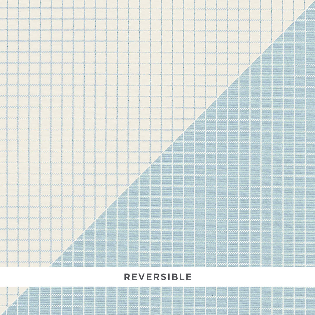 Georgie Reversible Check - China Blue by Schumacher Fabric