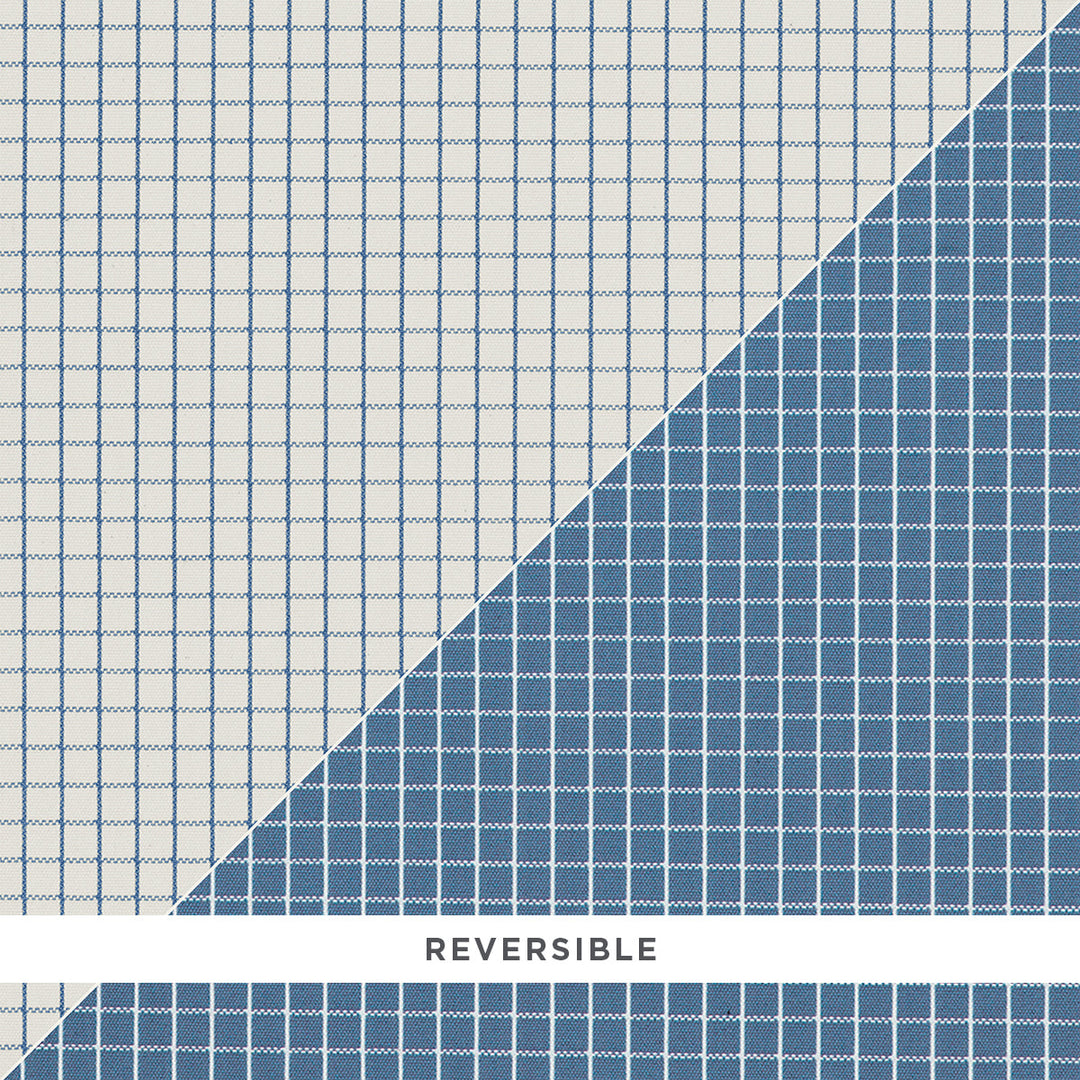 Georgie Reversible Check - Indigo by Schumacher Fabric