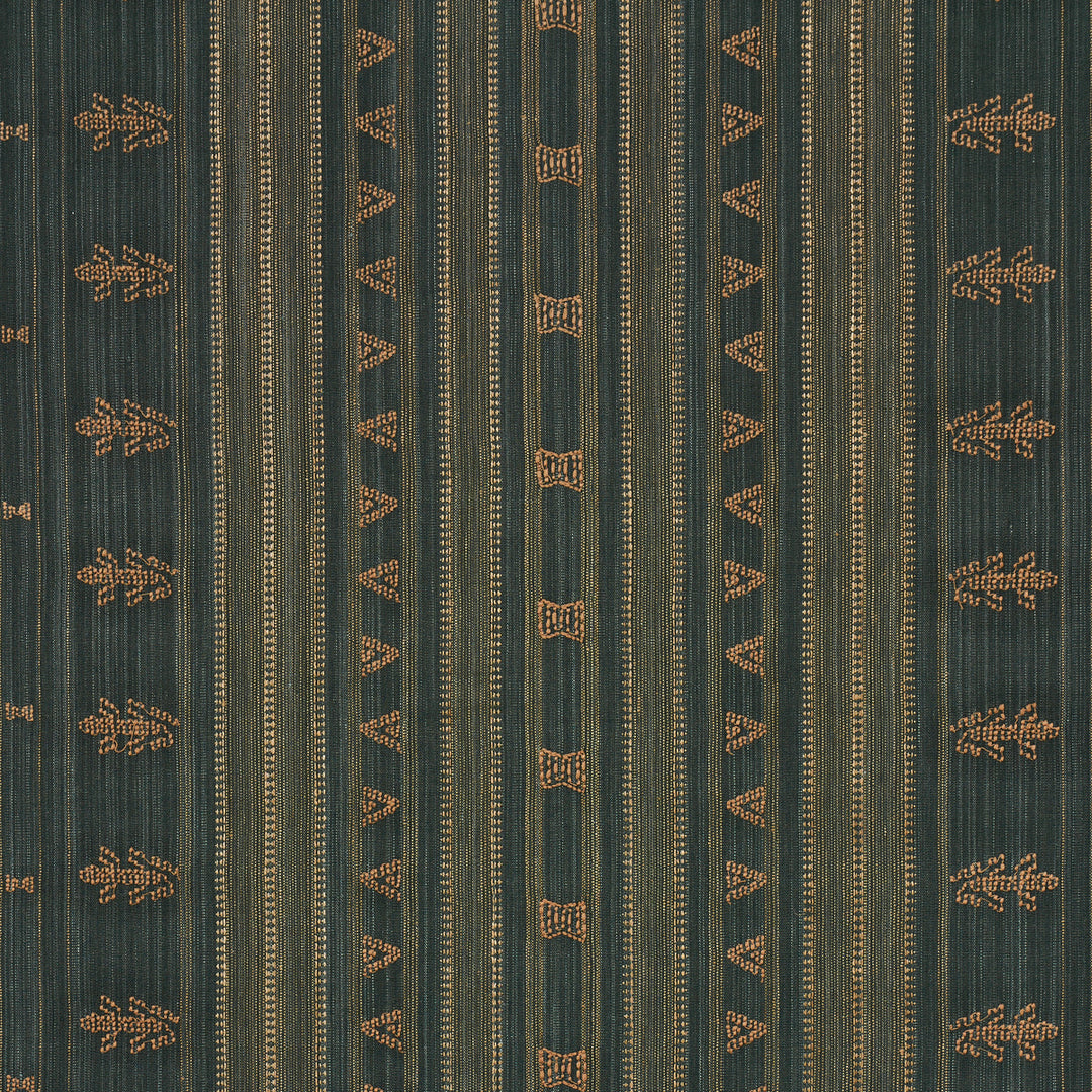 Nima Embroidered Cotton Linen - Jungle Green by Schumacher Fabric
