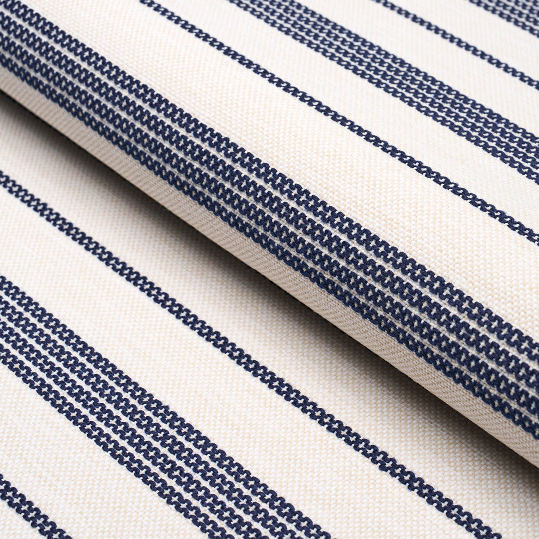Serra Mesa Indoor/Outdoor Stripe - Navy by Schumacher Fabric