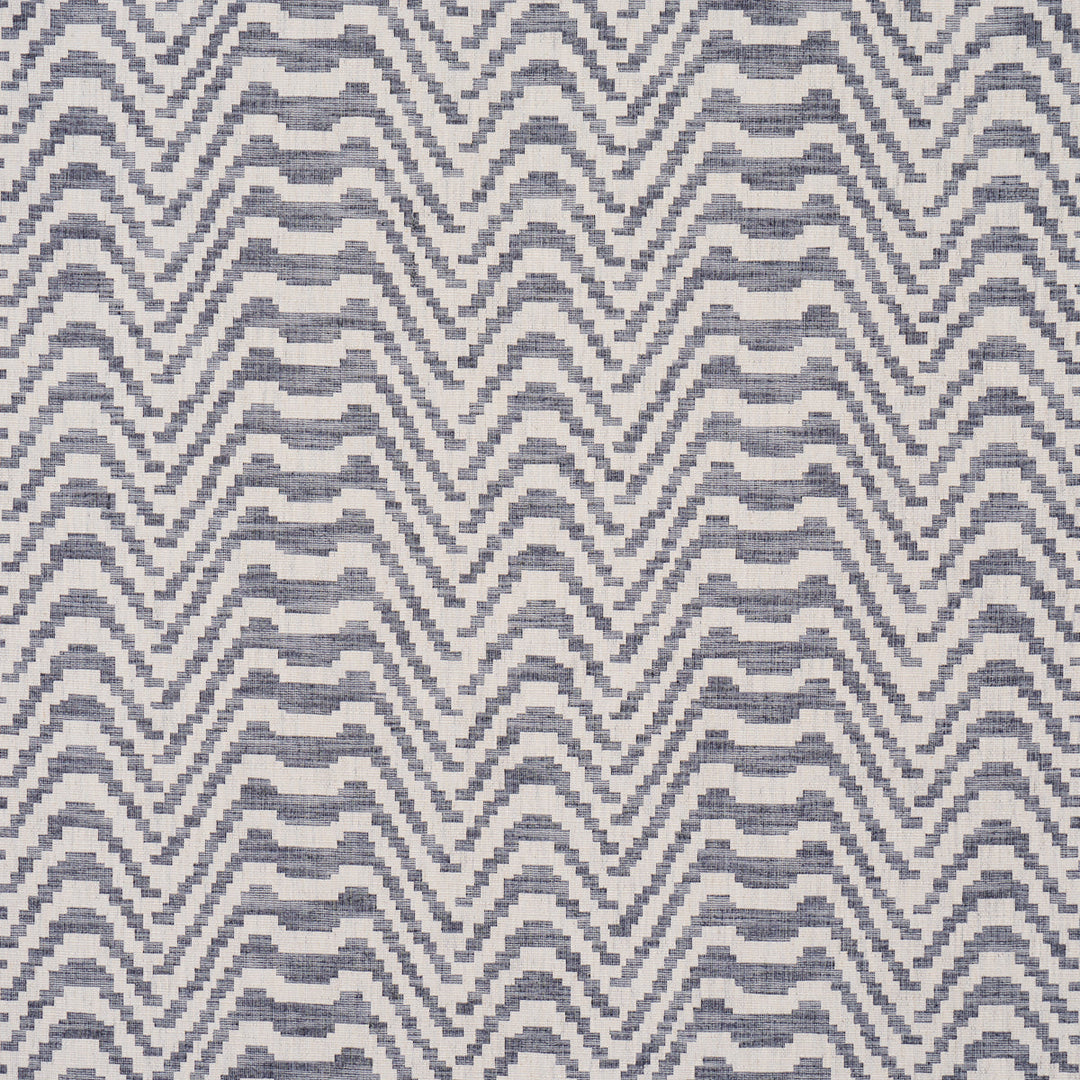 Stepped Chevron - Indigo by Schumacher Fabric